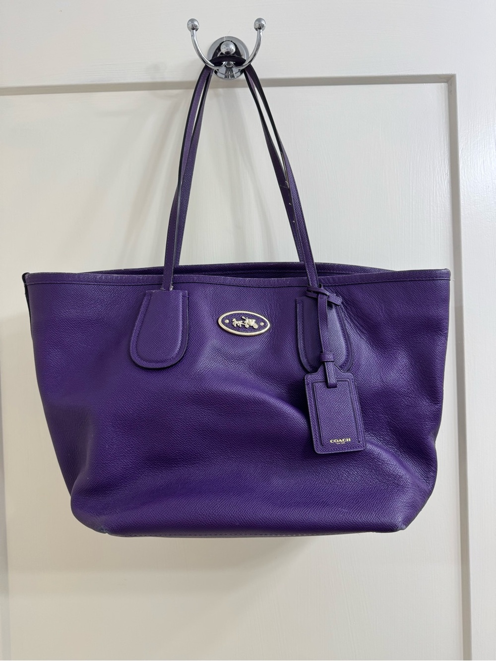 Purple Coach Tote Bag